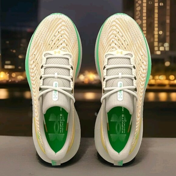 Under Armour Infinite Pro Running Shoes - Ivory/Green - Men\'s Size 9.5 main image 4